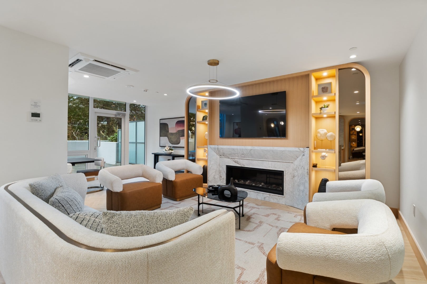 Amenity kitchen and lounge space at beautiful award-winning Monaco in White Rock by Solterra Development.